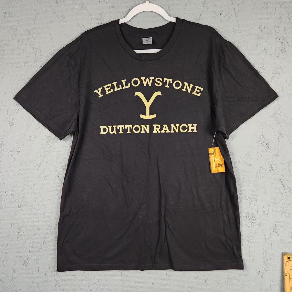 Yellowstone Dutton Ranch Shirt Mens XL Black Graphic Logo Western TV Show Brand